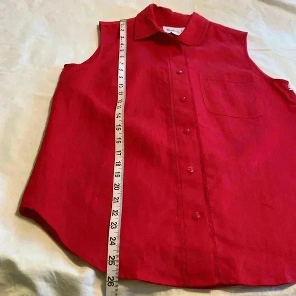 Westbound 100% Linen Red Sleeveless Shirt Top in Size Small. - Picture 10 of 10